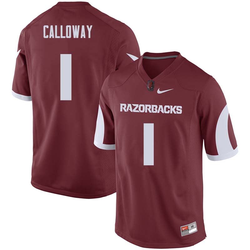 Men #1 Chevin Calloway Arkansas Razorback College Football Jerseys Sale-Cardinal